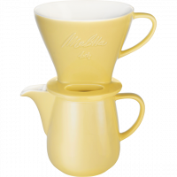 Kaffeefilter aus Porzellan 1x4® & Porzellankanne 0,6L Gelb