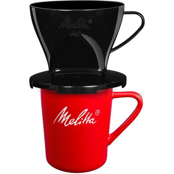 Kaffeefilter 1x2® schwarz & Melitta® Porzellanbecher