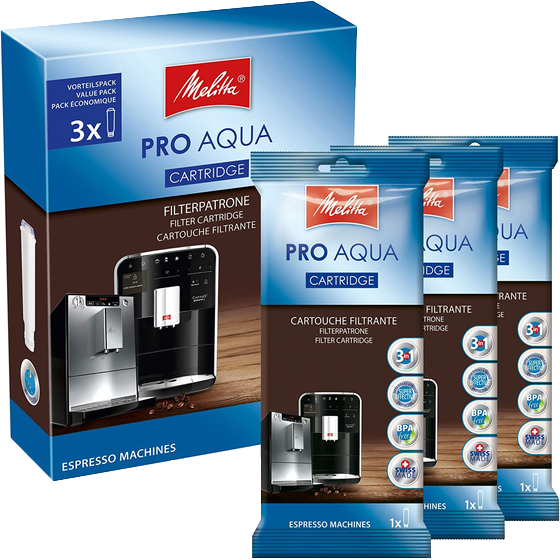 3x Pro Aqua Filterpatrone für Kaffeevollautomaten